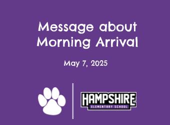 Message about Morning Arrival